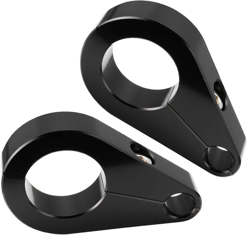 MoKitDora 1" Handlebar or Frame Mount Clutch Throttle Cable Clamp or Brake Line Clips for Harley 2 Pack, Black - Image 1